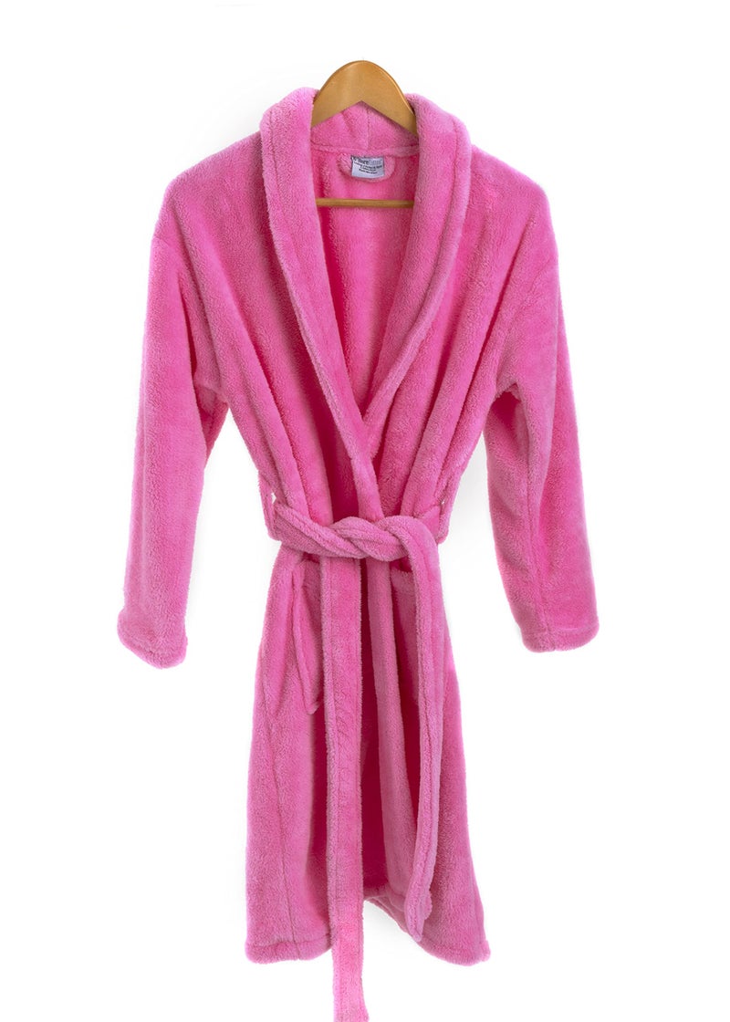 BC BARE COTTON Kids Microfiber Fleece Shawl Robe - Girls - Pink - XLarge - Image 5